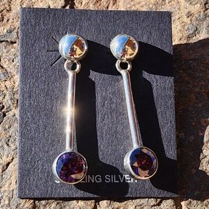 Sterling Ball DROP, Crystal Earrings